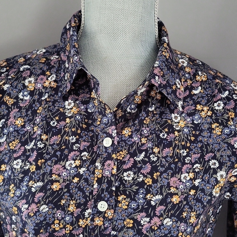 L.L. Bean Floral 3/4 sleeve shirt